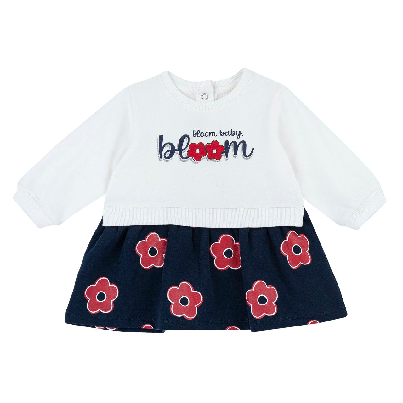 Vestito manica lunga con fiori