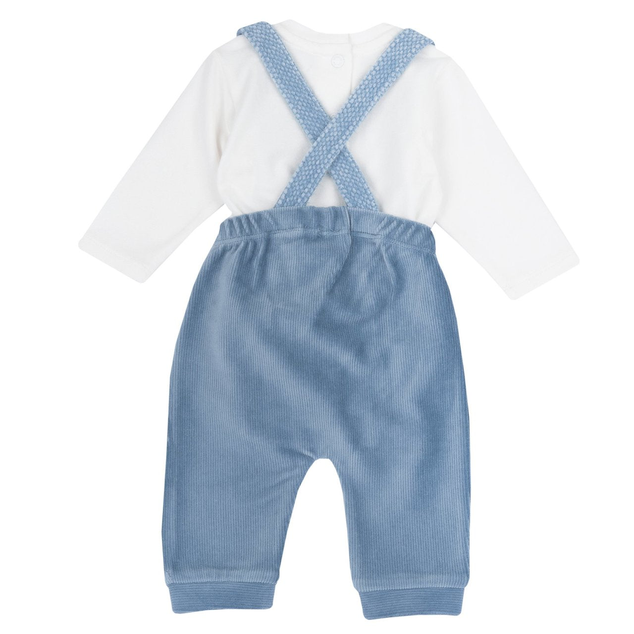 Completo body con pantaloni con bretelle