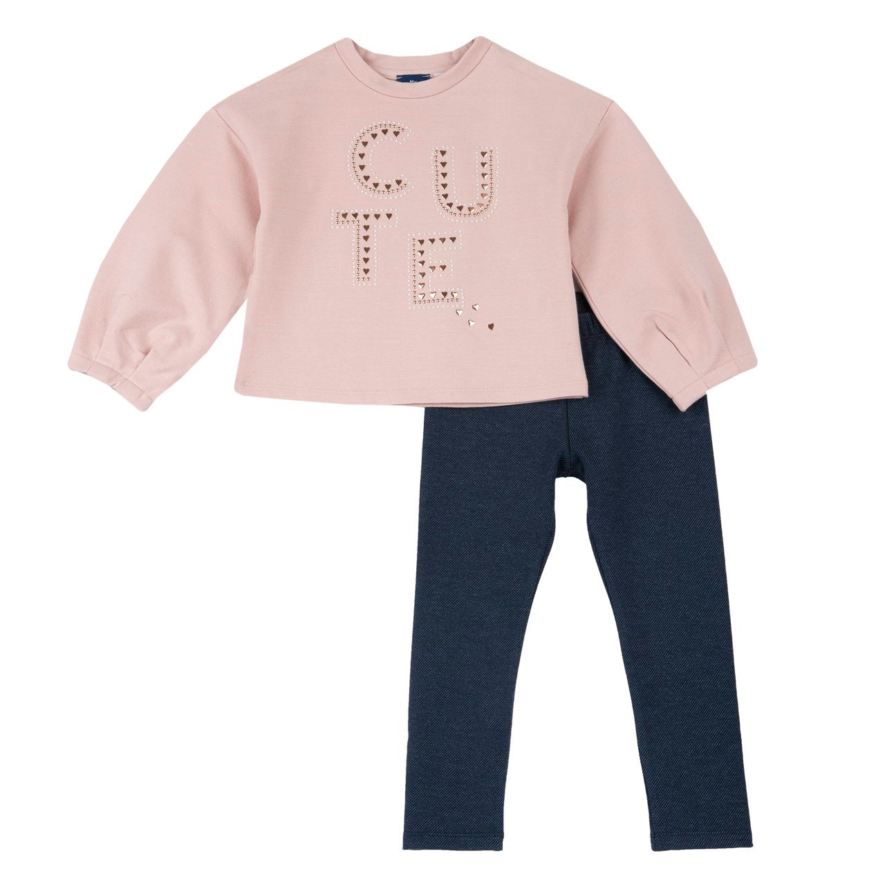 Completo chicco con leggings effetto jeans