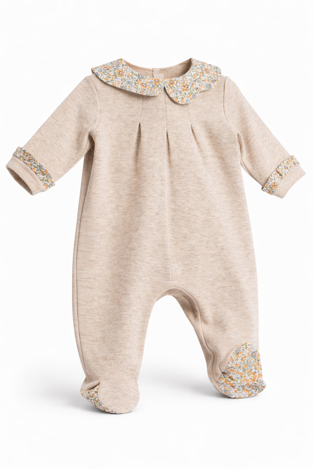 Tutina beige Baby Vip con fiori