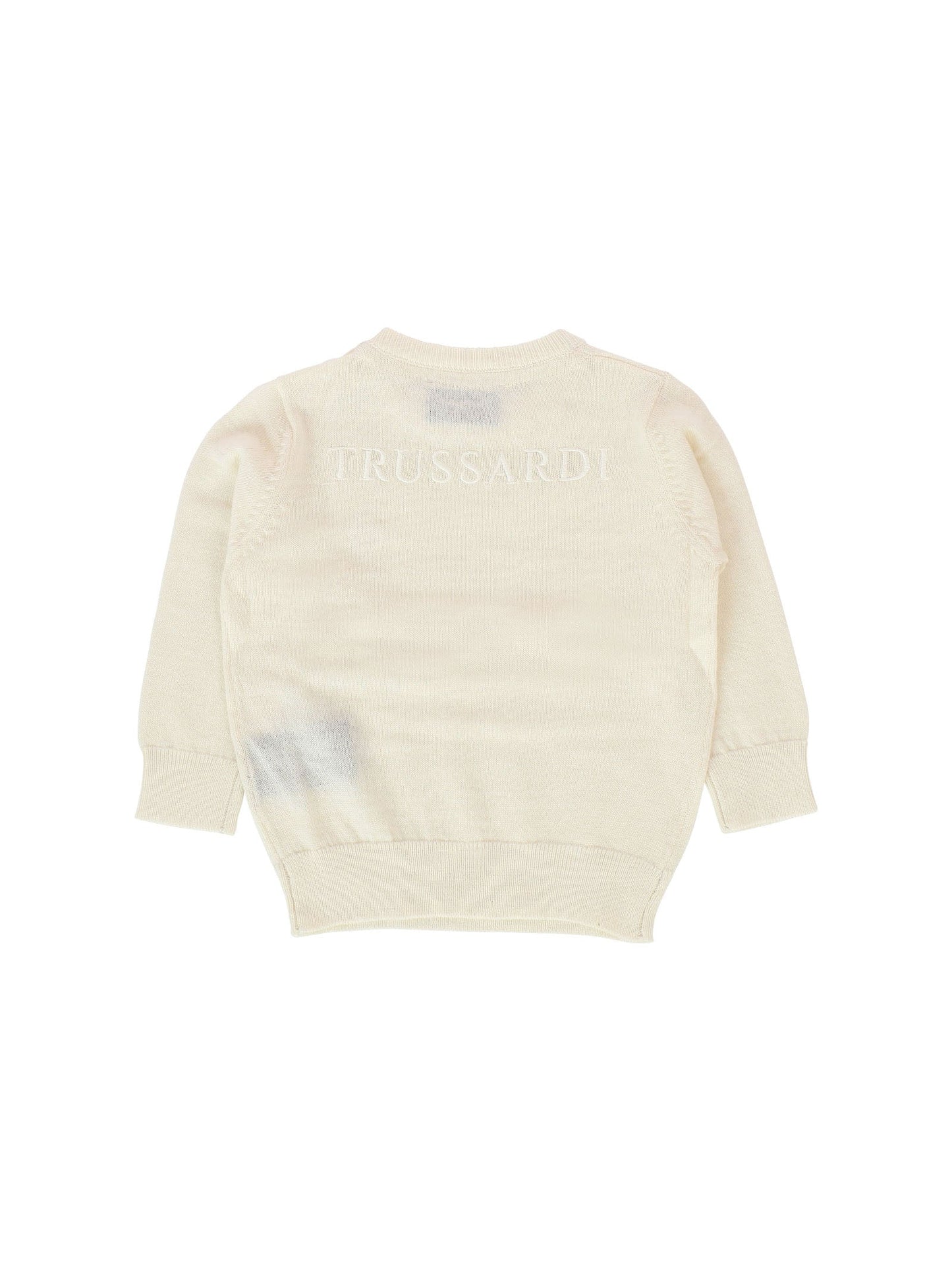 Maglioncino Trussardi girocollo in misto lana bianco latte