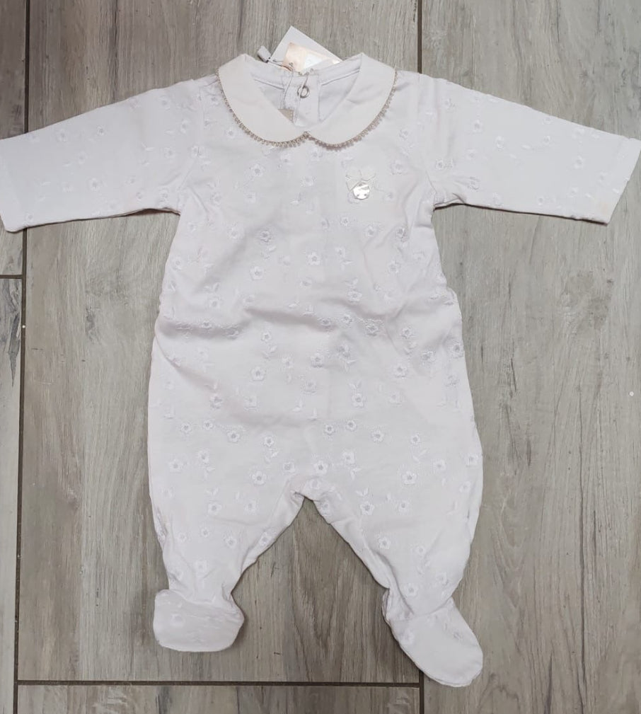 Tutina bianca tutta con fiori ricamati - Chicco
