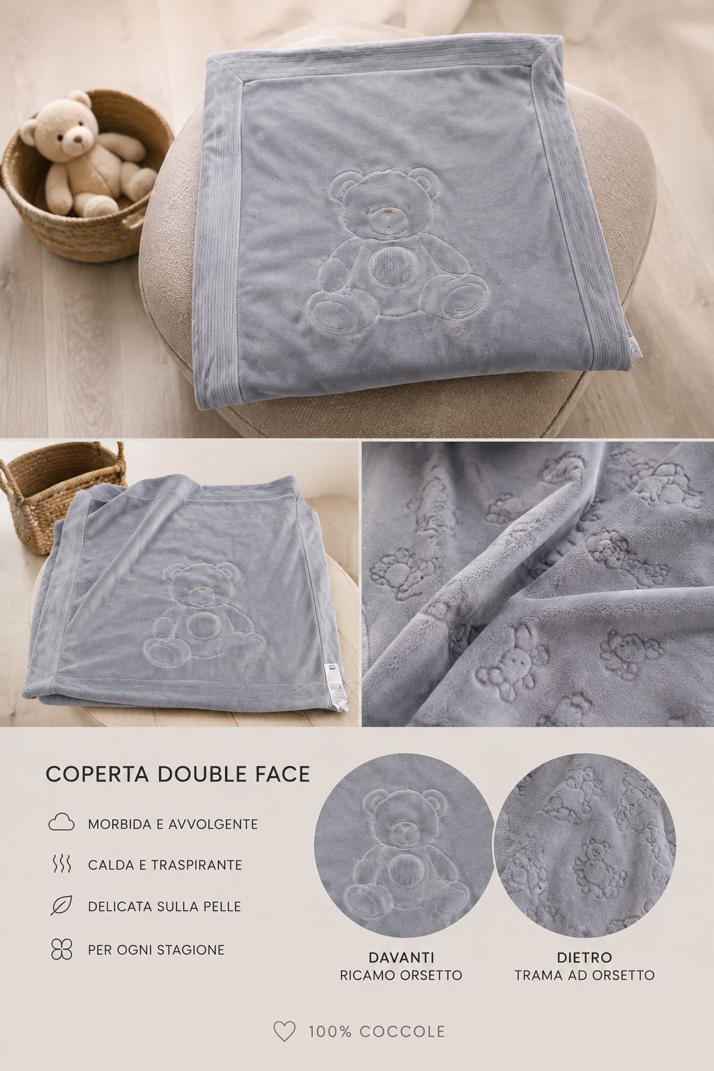 Coperta Blu Orsetto- Chicco