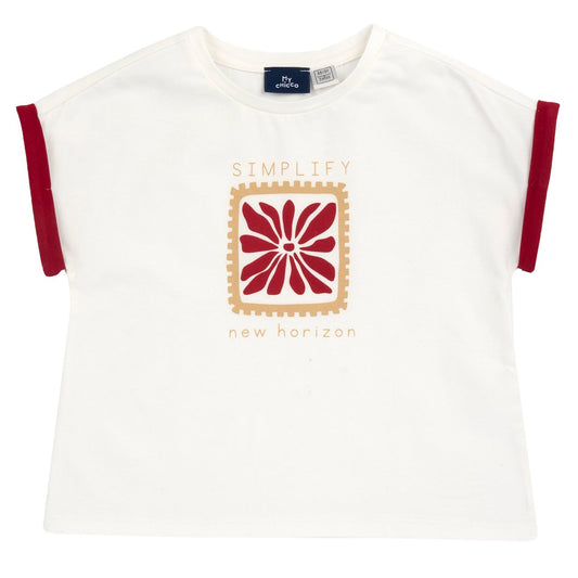 T-shirt con fiore rosso - Chicco
