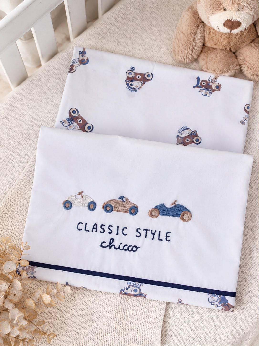 Set 2 Pezzi Lenzuola Carrozzina Classic Style- Chicco