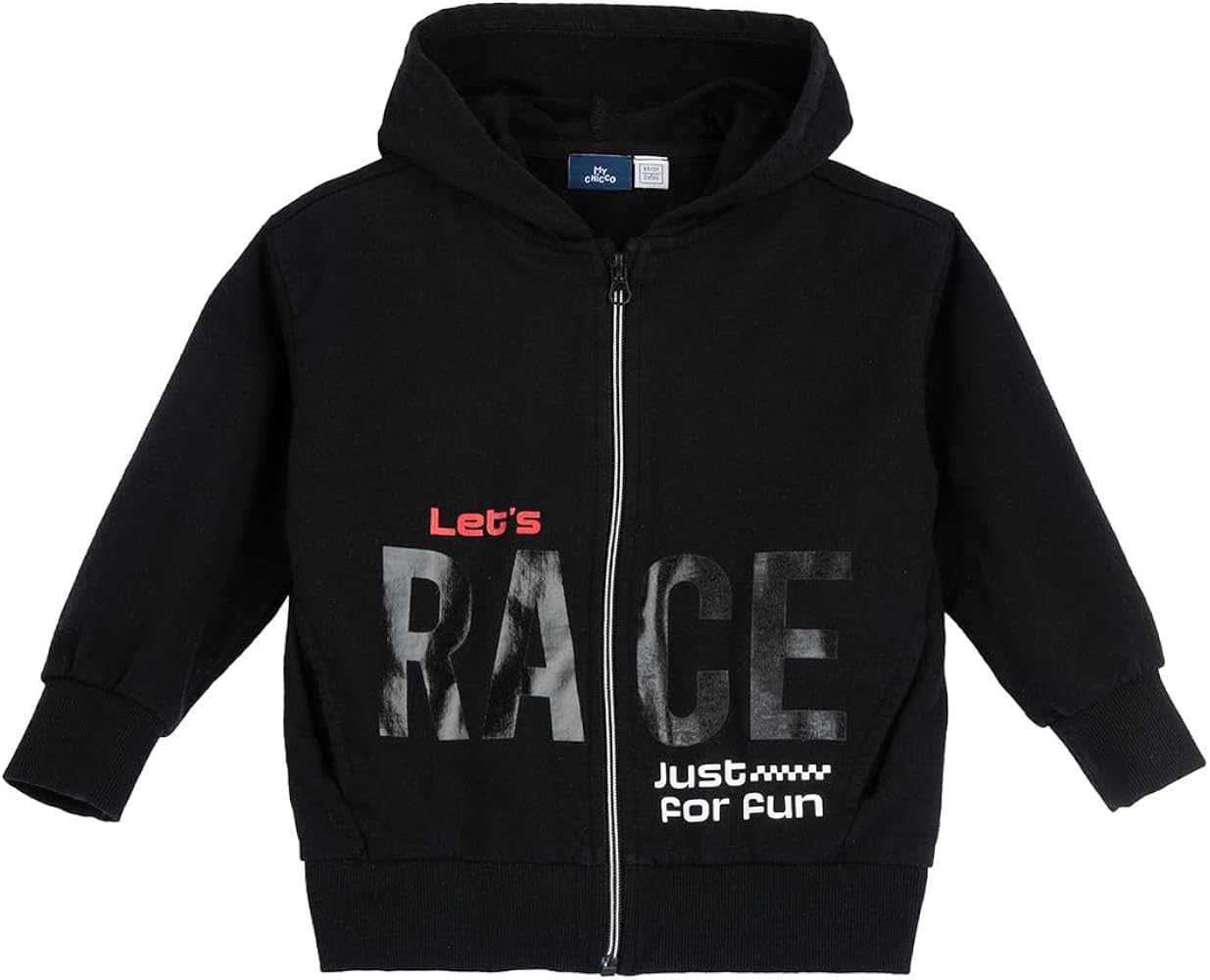 Felpa nera zip con cappuccio -Chicco