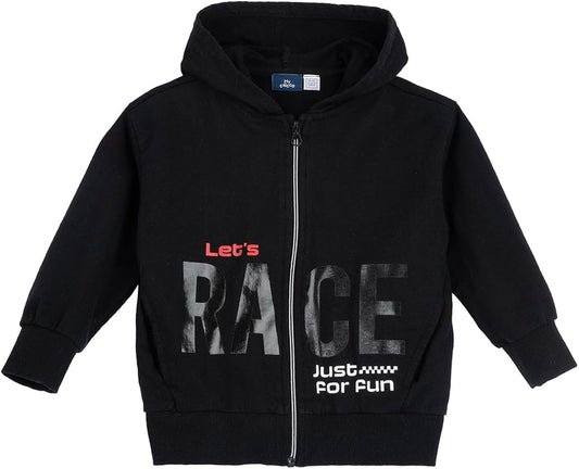 Felpa nera zip con cappuccio -Chicco