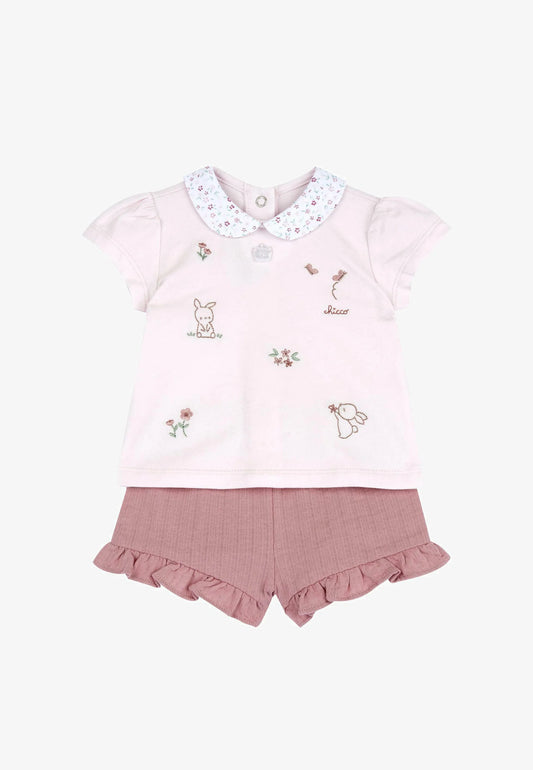 Completo 2 pezzi rosa coniglietti - Chicco