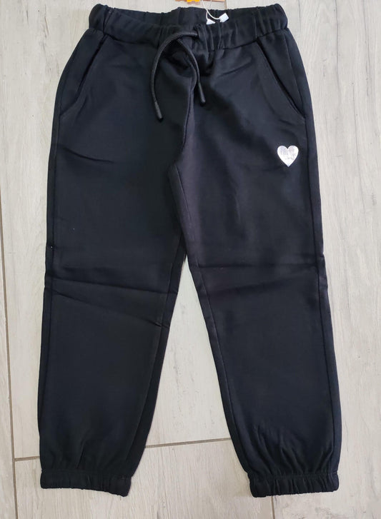 Pantalone in felpa nero cuore - Chicco