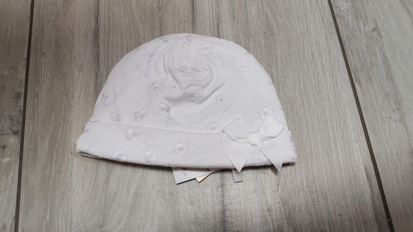 Cappellino bianco con fiori ricamati - Chicco