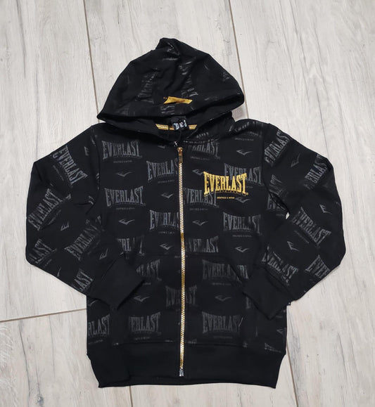 Felpa zip logo oro Everlast