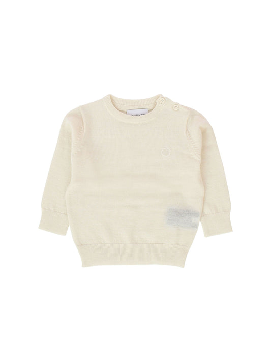 Maglioncino Trussardi girocollo in misto lana bianco latte