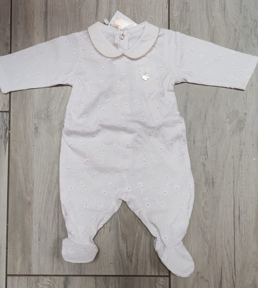 Tutina bianca tutta con fiori ricamati - Chicco