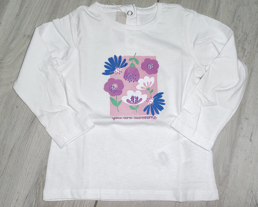 Maglia bianca fiori - Chicco