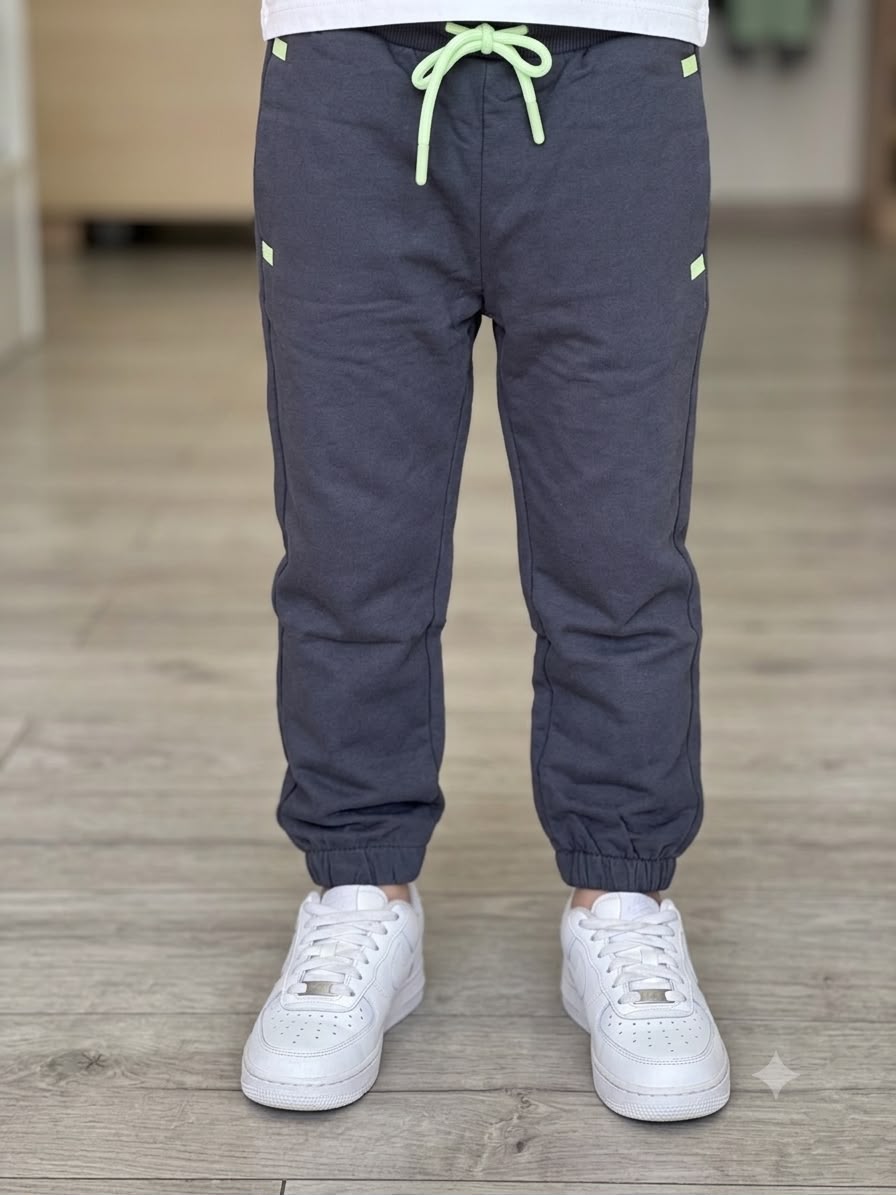 Pantalone Tuta Blu Medio Corda Pistacchio- Chicco
