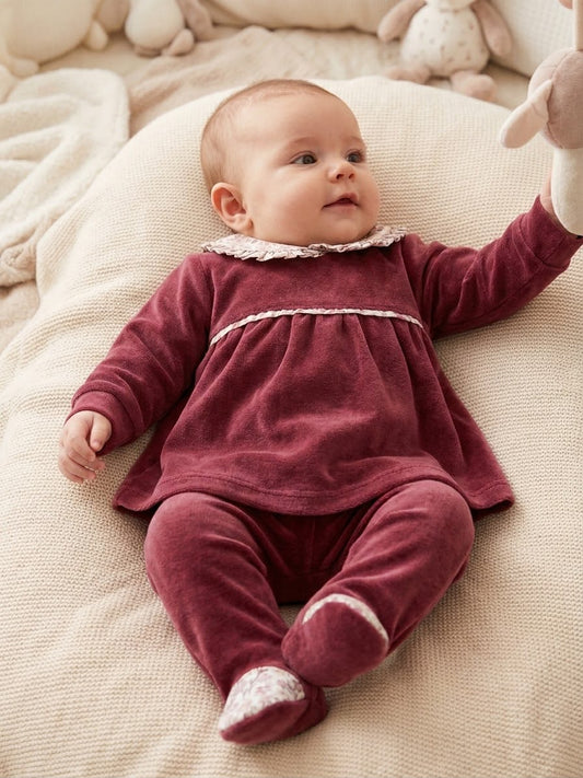 Completo Lampone e Fiori- BabyVip