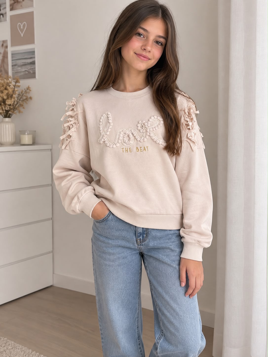 Felpa Panna Frange-Chicco